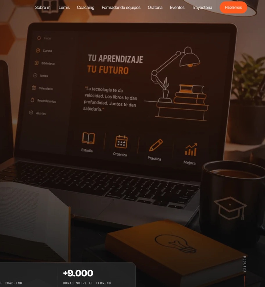 Escritorio de estudio con portátil y libros