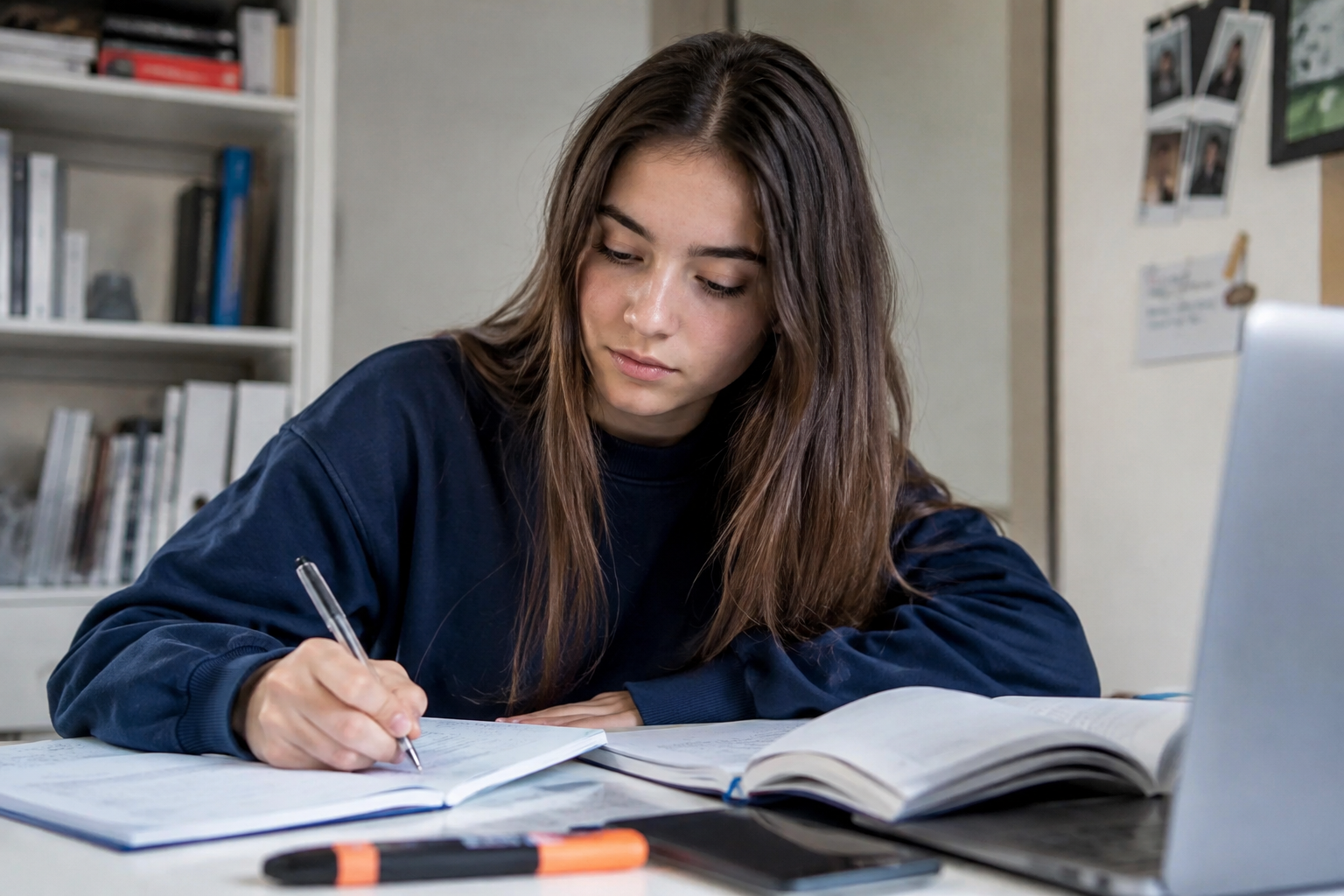 Joven estudiante pensando en su futuro
